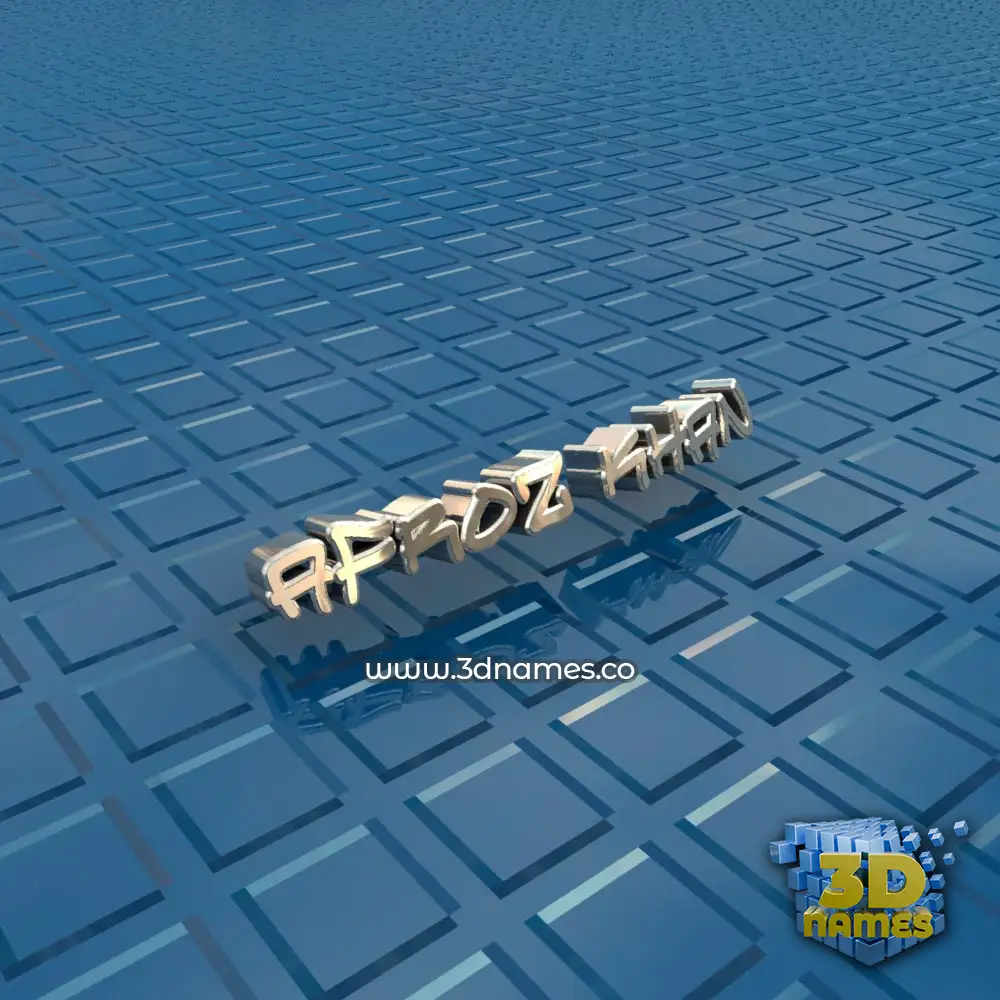 afroz khan in Blue Bling style - 3D name wallpaper