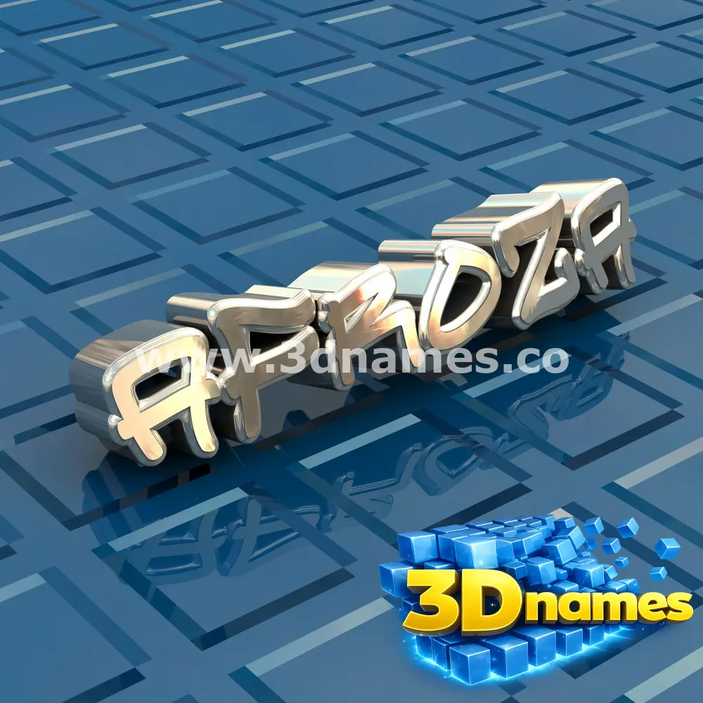 afroza in Blue Bling style - 3D name wallpaper