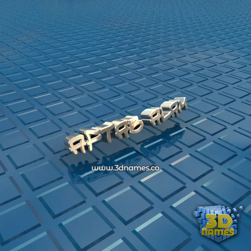 aftab alam in Blue Bling style - 3D name wallpaper