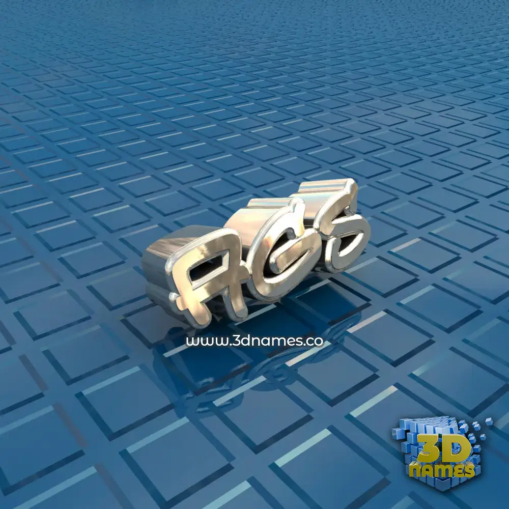 ags in Blue Bling style - 3D name wallpaper