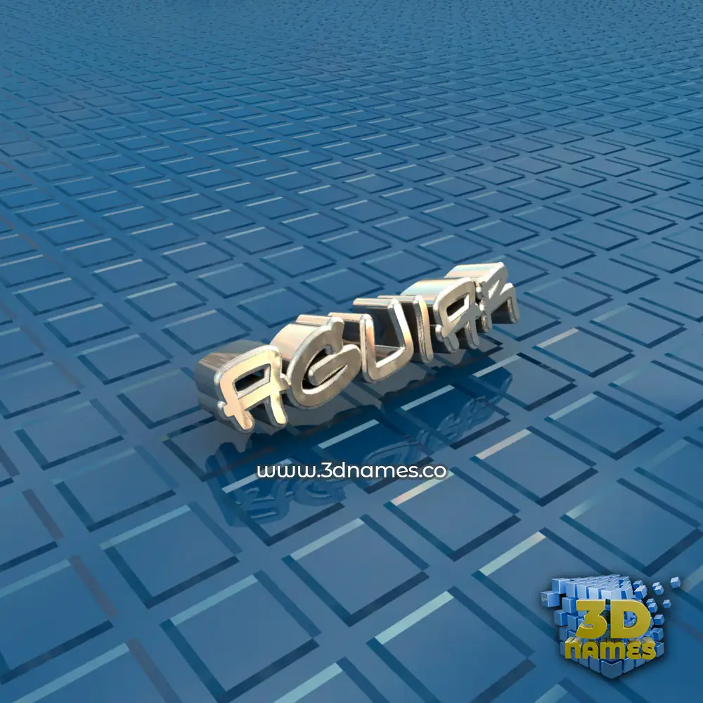 aguiar in Blue Bling style - 3D name wallpaper