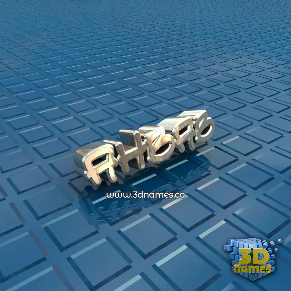 ahbab in Blue Bling style - 3D name wallpaper