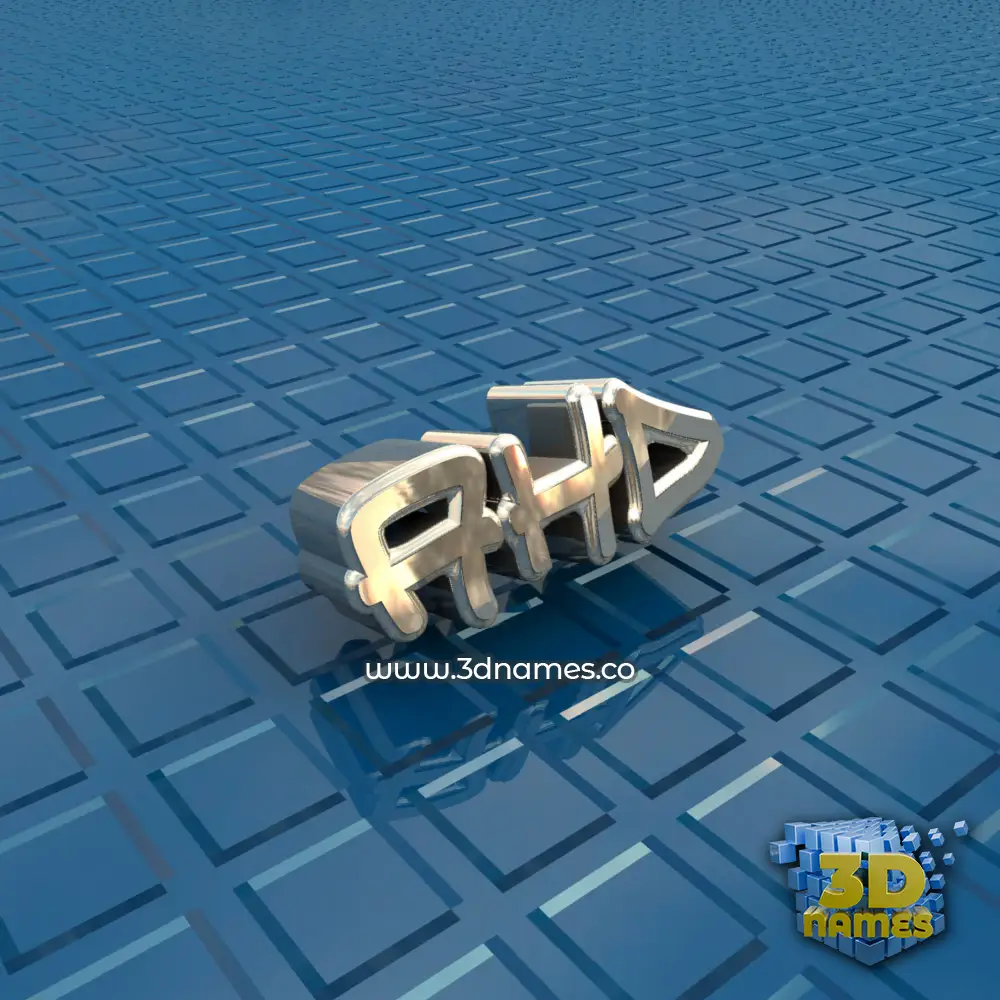 ahd in Blue Bling style - 3D name wallpaper