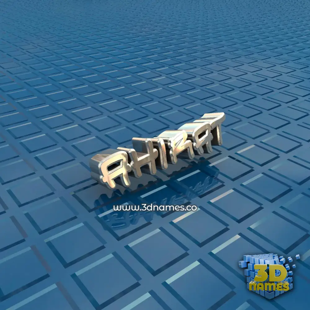 ahirat in Blue Bling style - 3D name wallpaper