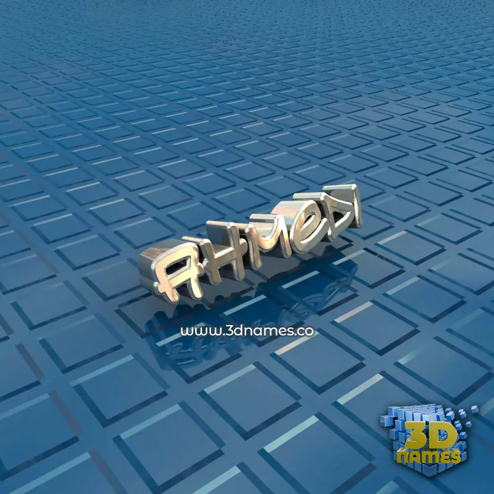 ahmedi in Blue Bling style - 3D name wallpaper