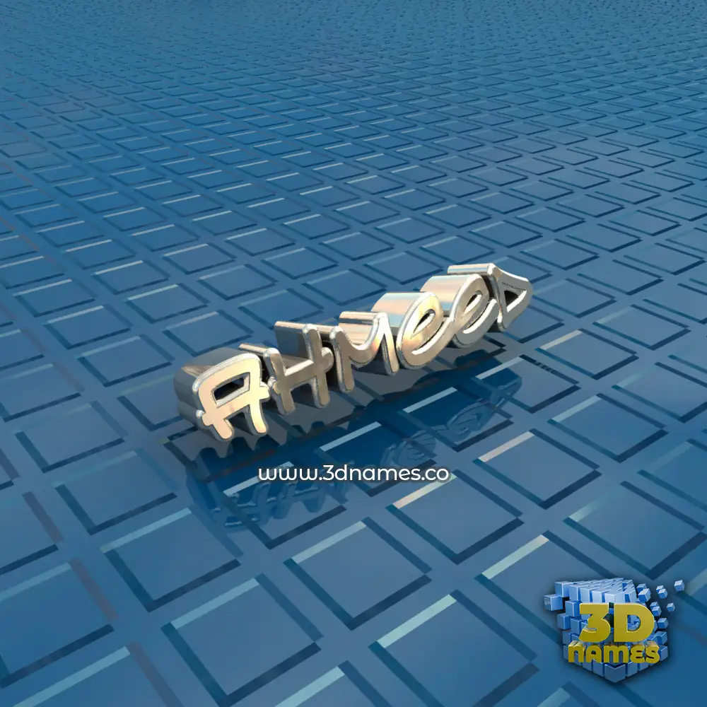 ahmeed in Blue Bling style - 3D name wallpaper