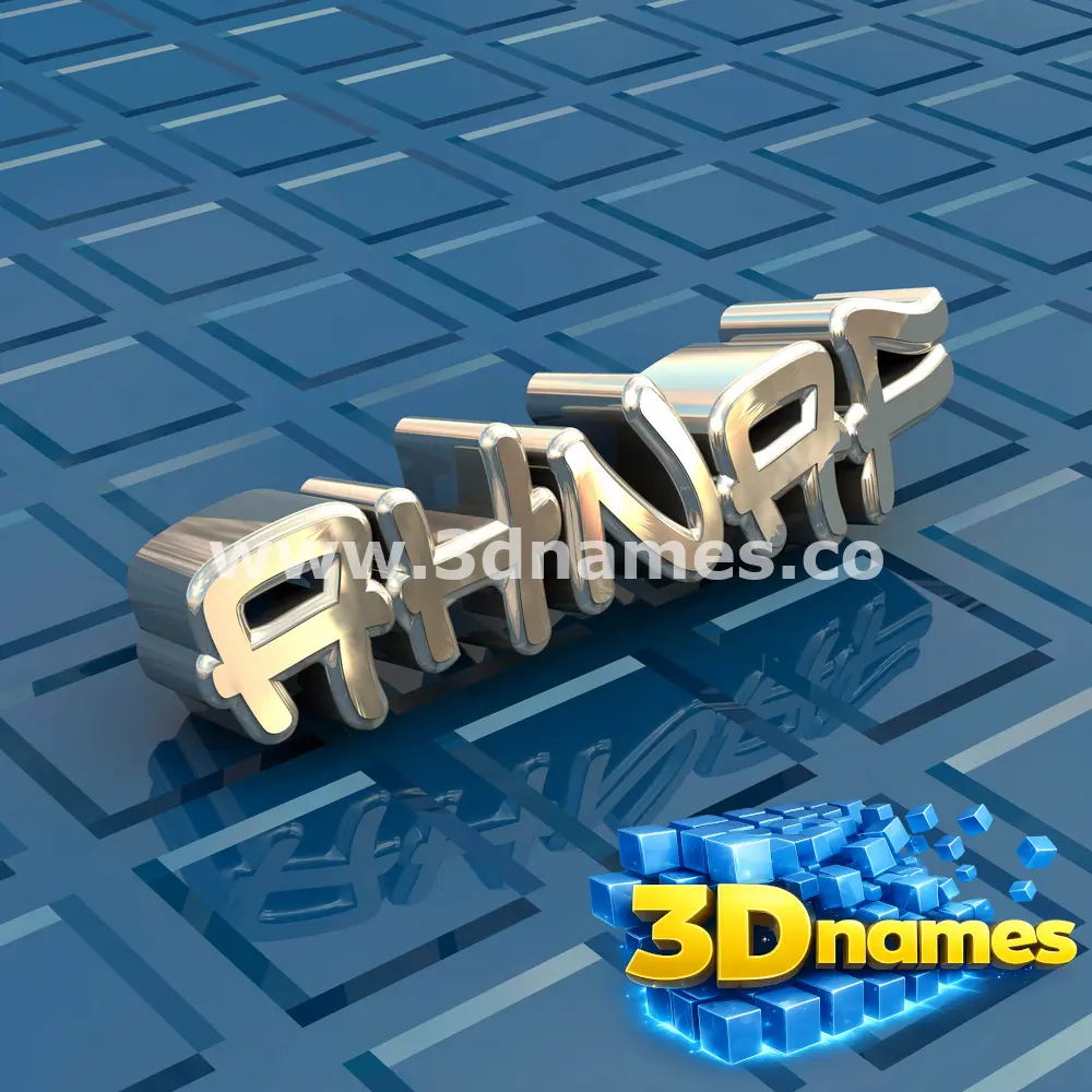 ahnaf in Blue Bling style - 3D name wallpaper