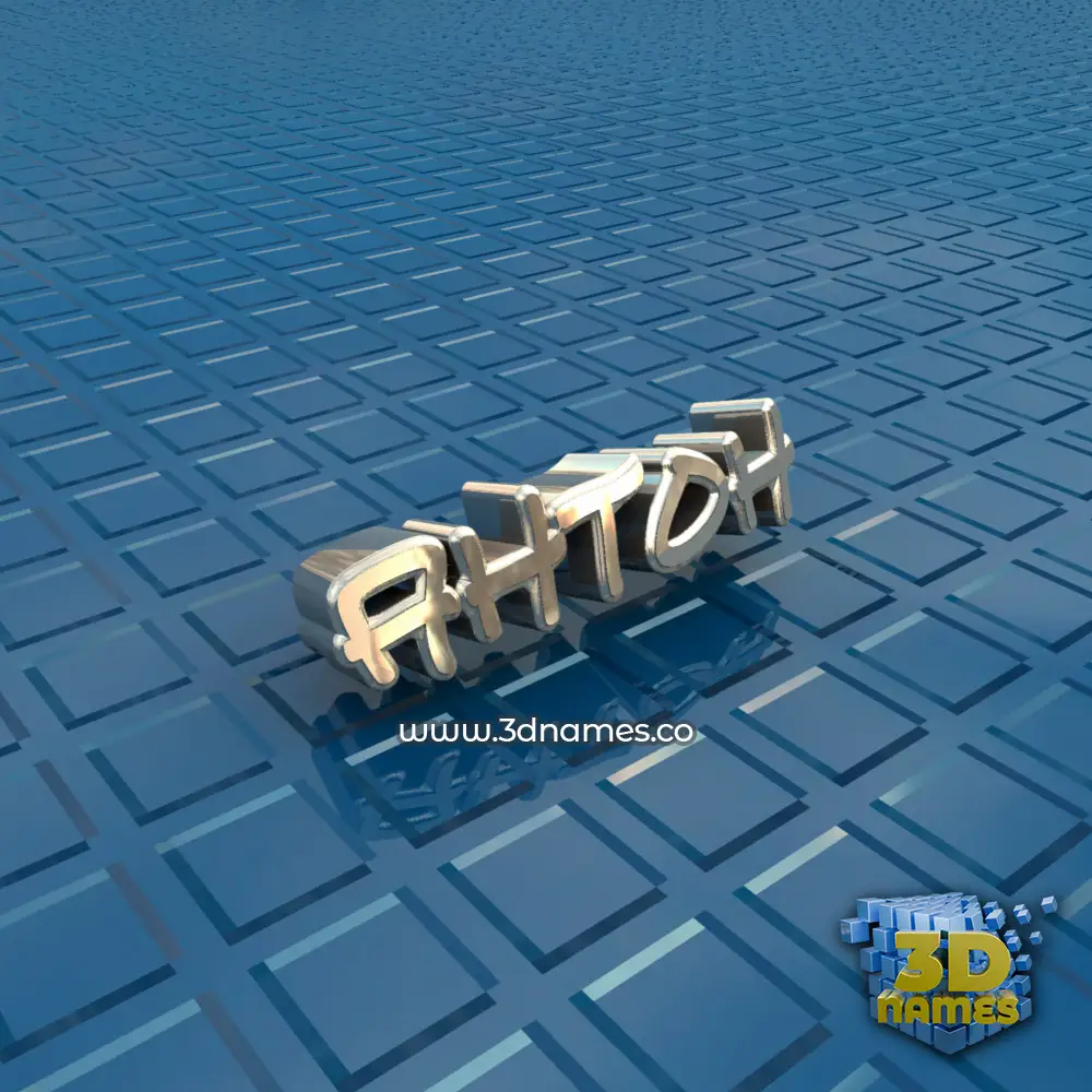 ahtoh in Blue Bling style - 3D name wallpaper