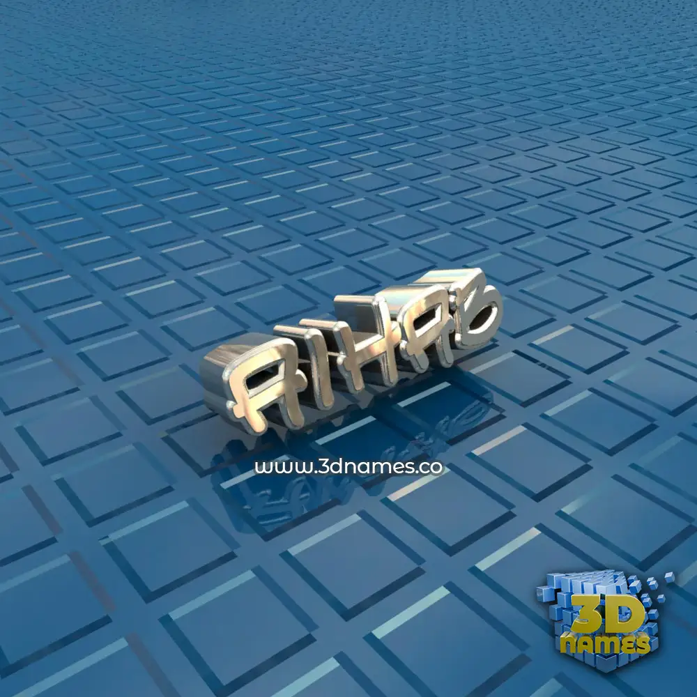 aihab in Blue Bling style - 3D name wallpaper