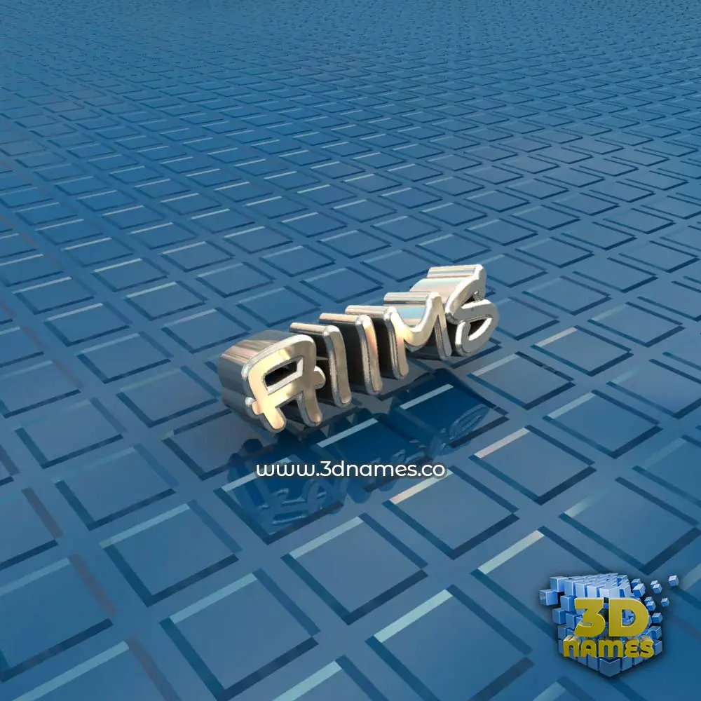 aiims in Blue Bling style - 3D name wallpaper