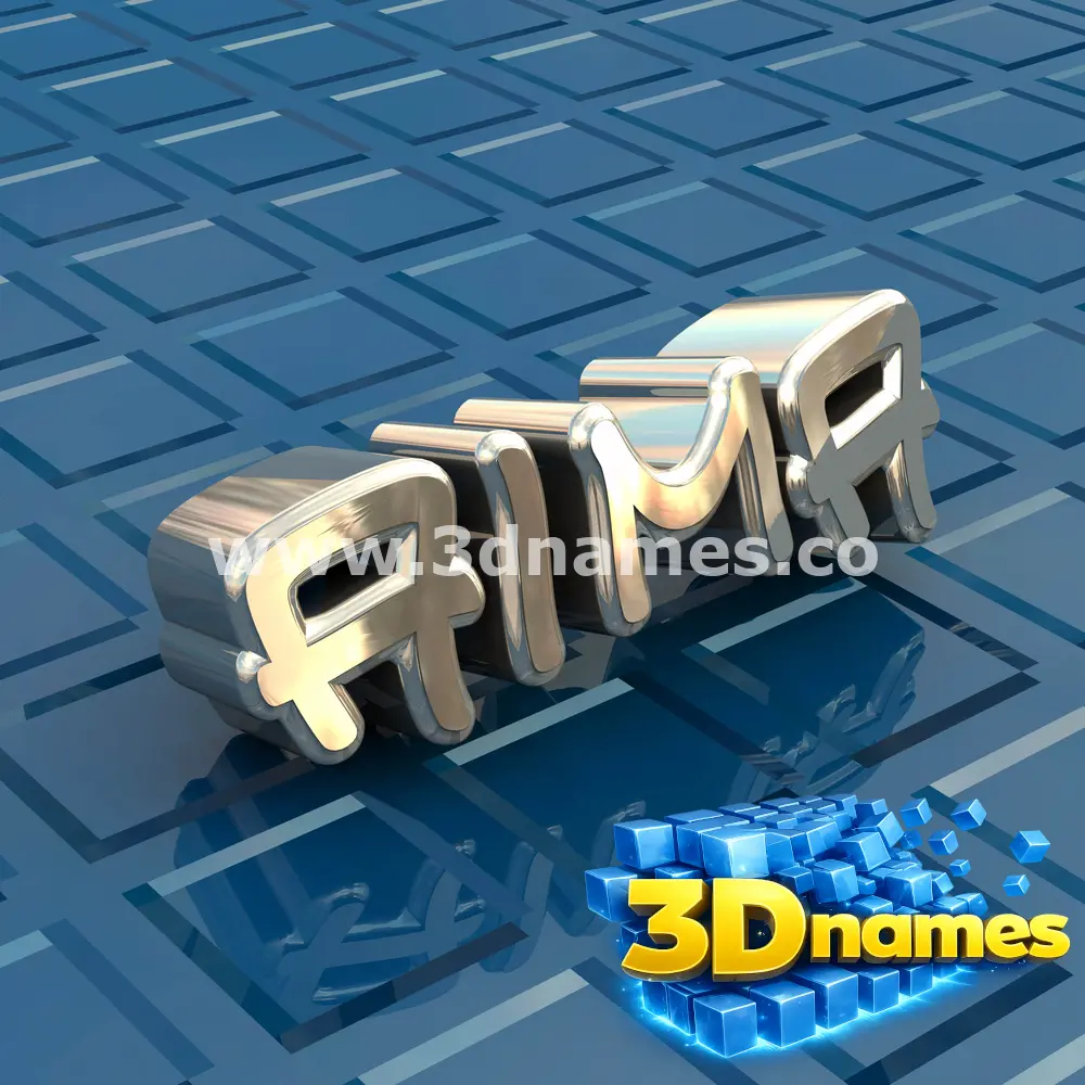 aima in Blue Bling style - 3D name wallpaper