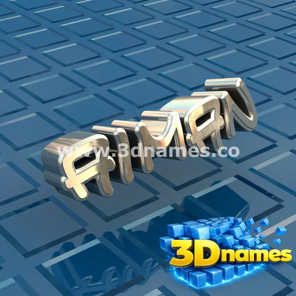 aiman in Blue Bling style - 3D name wallpaper