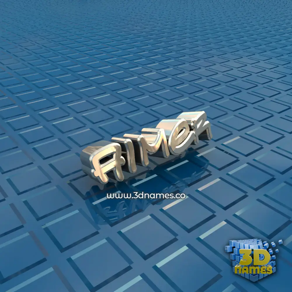 aimer in Blue Bling style - 3D name wallpaper