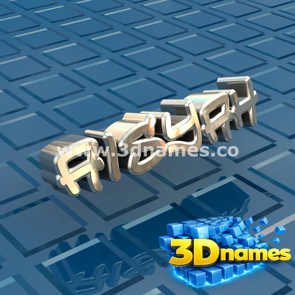 aisyah in Blue Bling style - 3D name wallpaper