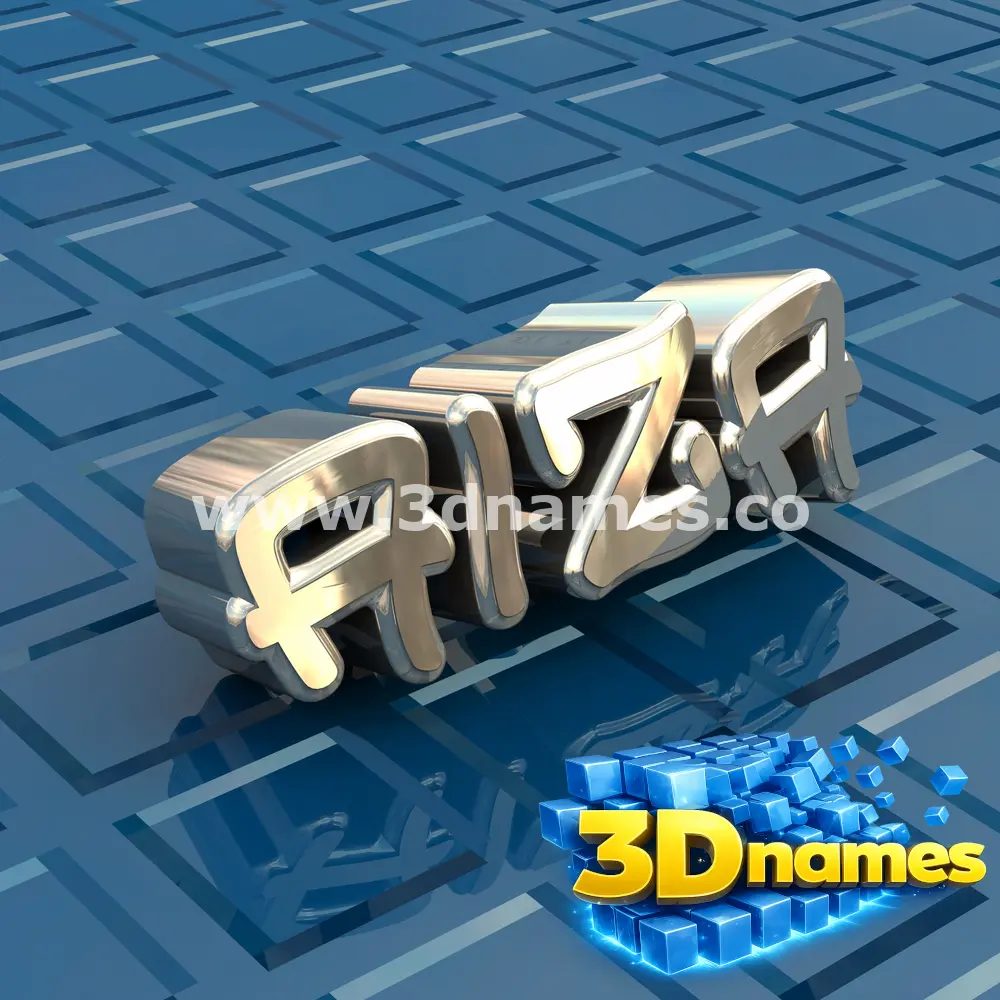 aiza in Blue Bling style - 3D name wallpaper