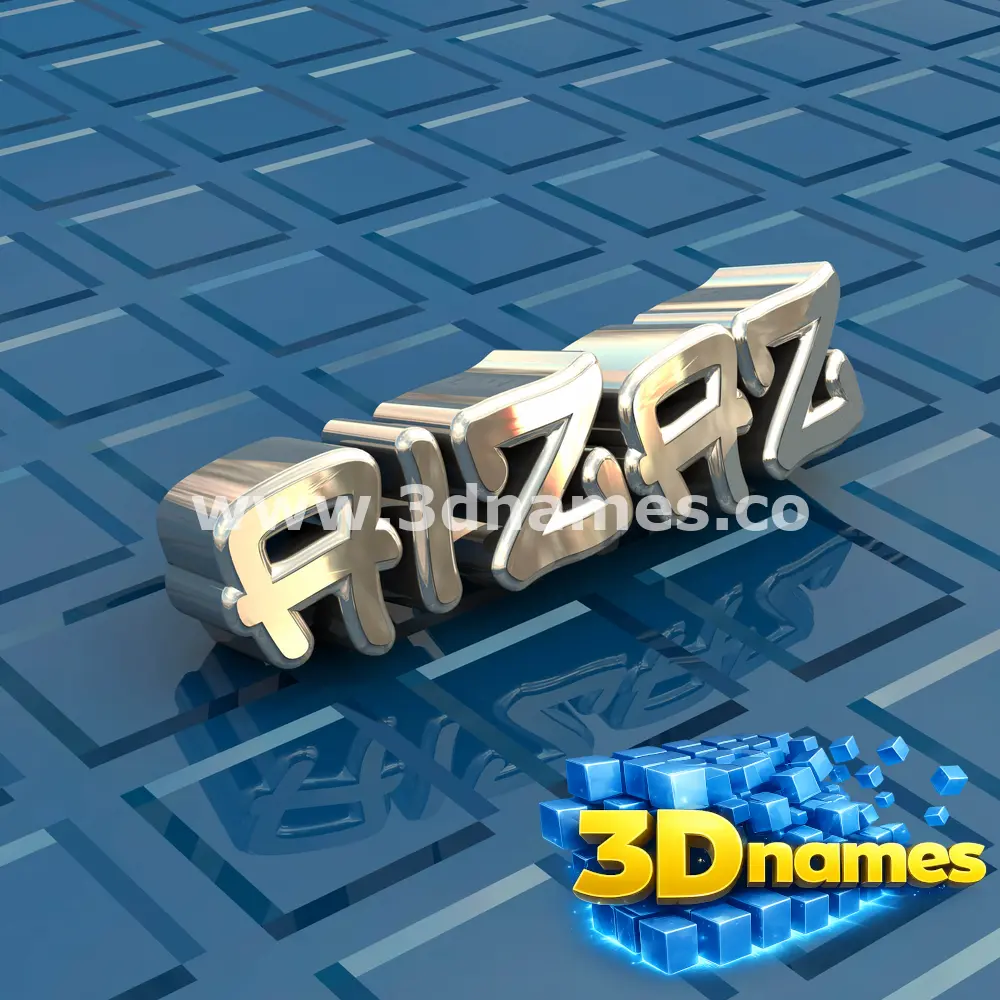 aizaz in Blue Bling style - 3D name wallpaper