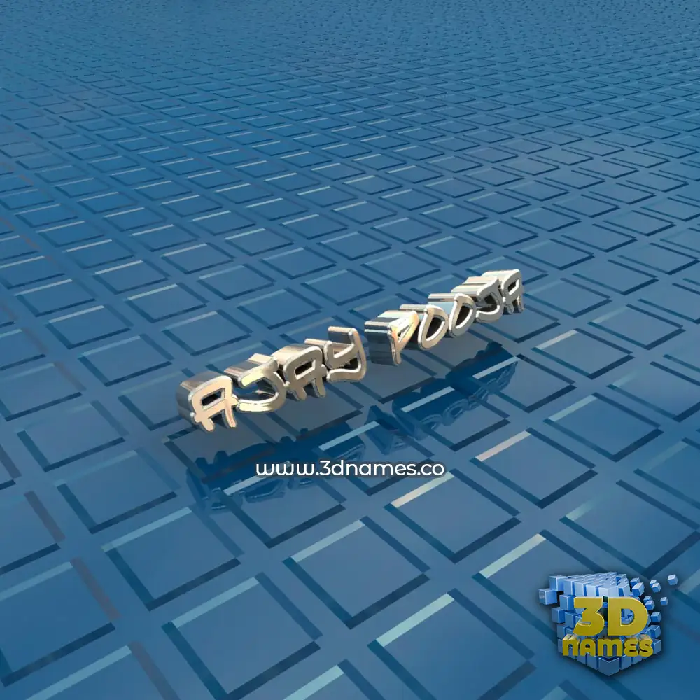 ajay pooja in Blue Bling style - 3D name wallpaper