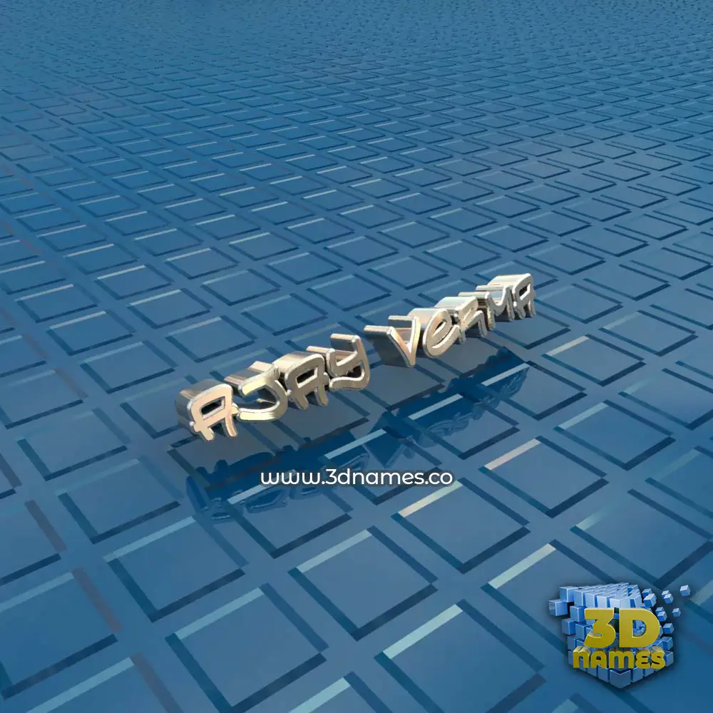 ajay verma in Blue Bling style - 3D name wallpaper