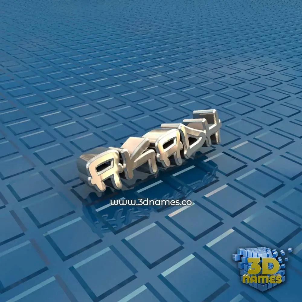 akadh in Blue Bling style - 3D name wallpaper