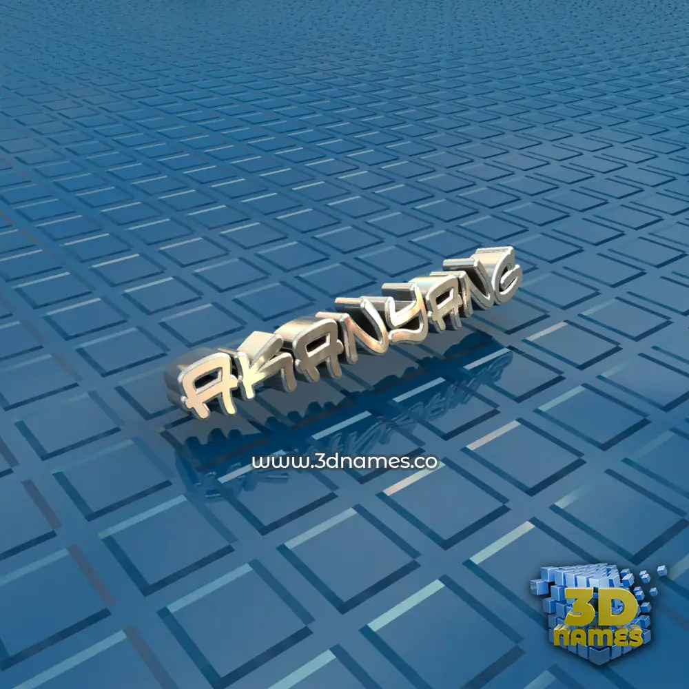 akanyang in Blue Bling style - 3D name wallpaper