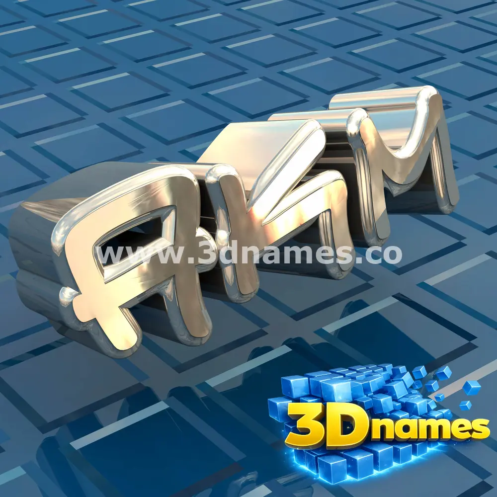 akm in Blue Bling style - 3D name wallpaper