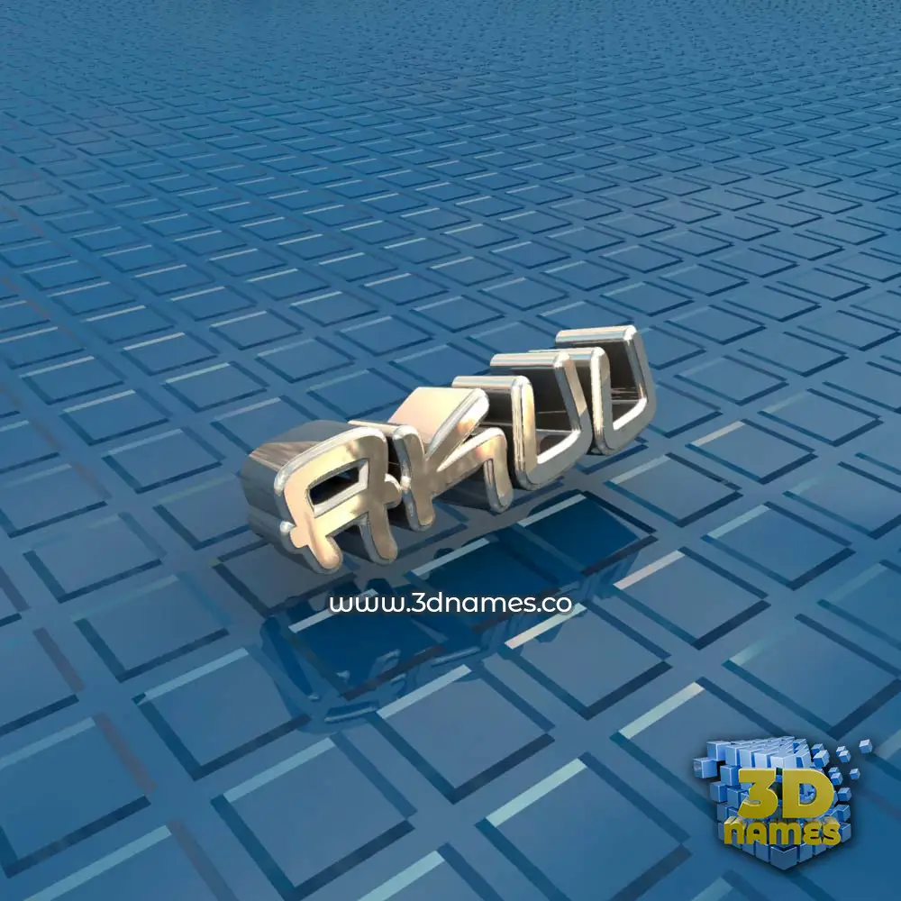 akuu in Blue Bling style - 3D name wallpaper