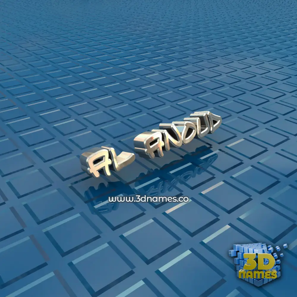 al anoud in Blue Bling style - 3D name wallpaper