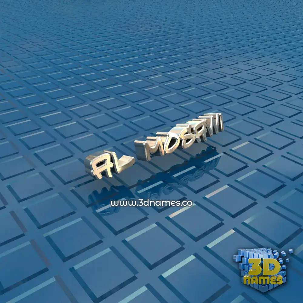 al mosawi in Blue Bling style - 3D name wallpaper