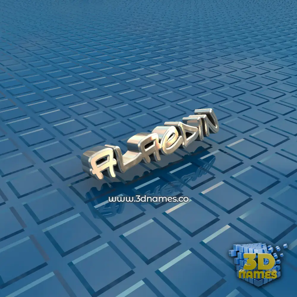 alaedin in Blue Bling style - 3D name wallpaper