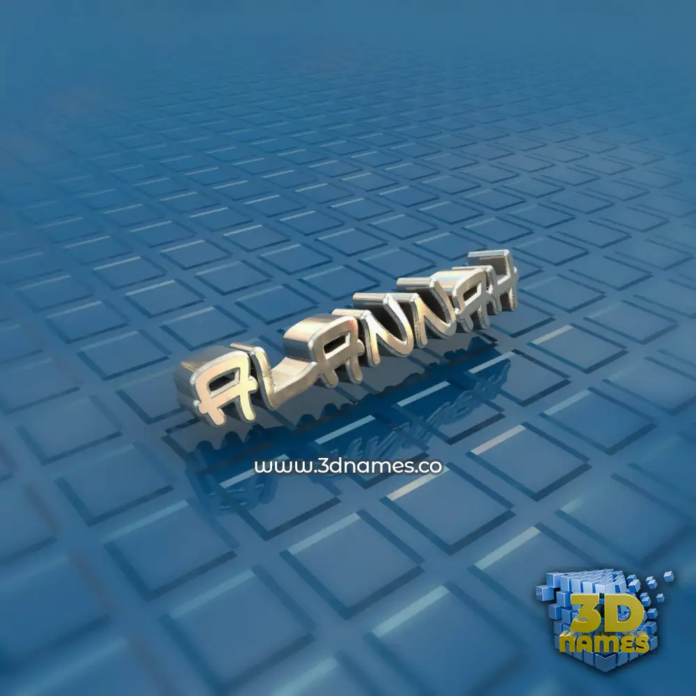 alannah in Blue Bling style - 3D name wallpaper