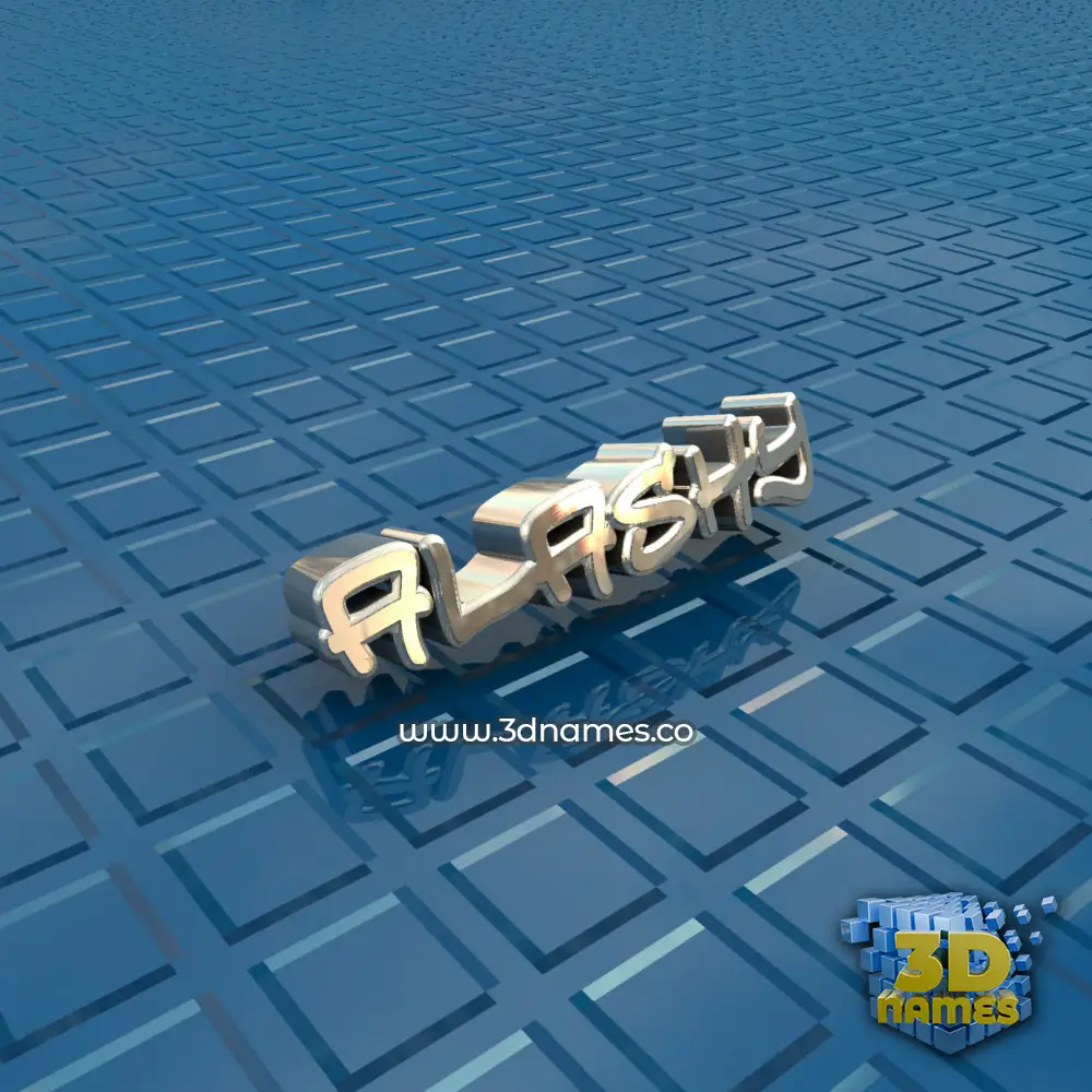 alashy in Blue Bling style - 3D name wallpaper