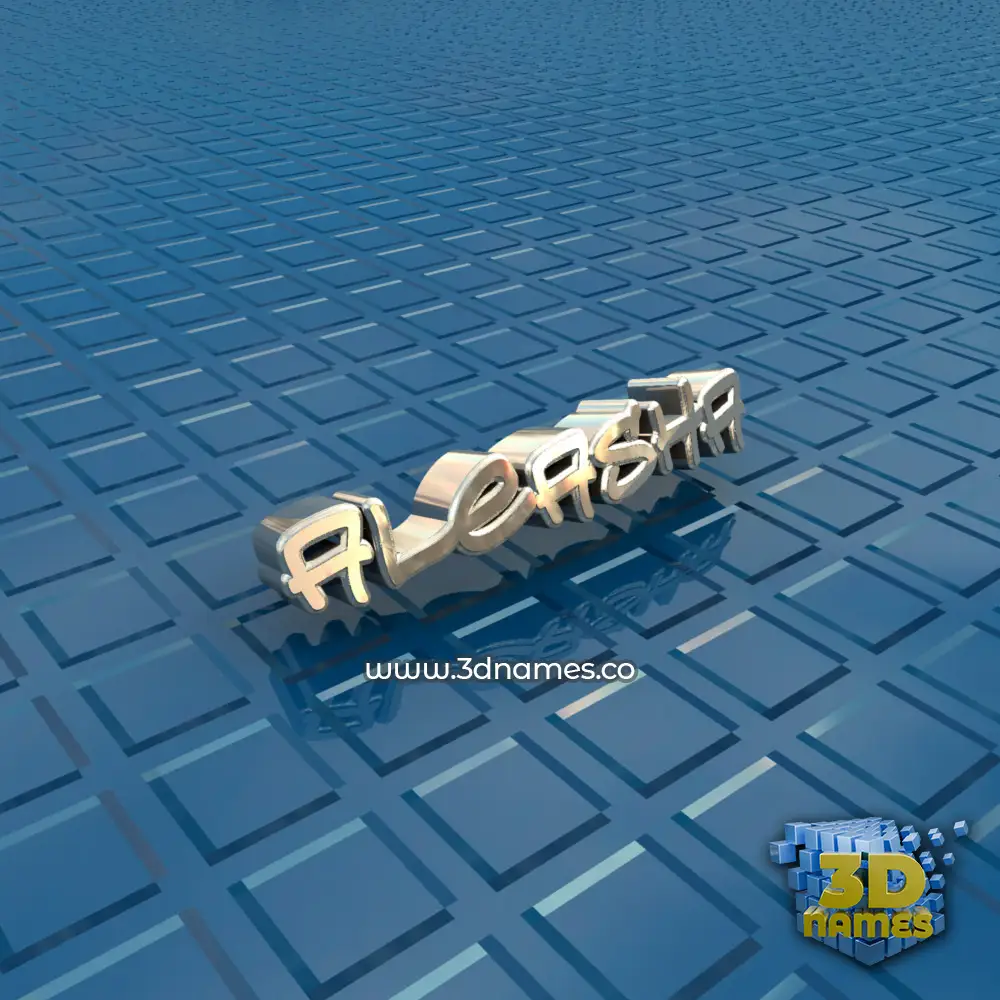 aleasha in Blue Bling style - 3D name wallpaper