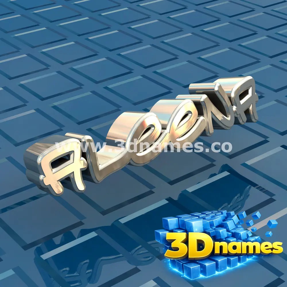 aleena in Blue Bling style - 3D name wallpaper