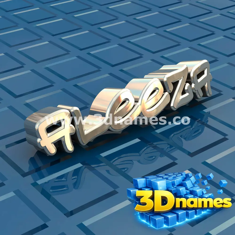 aleeza in Blue Bling style - 3D name wallpaper