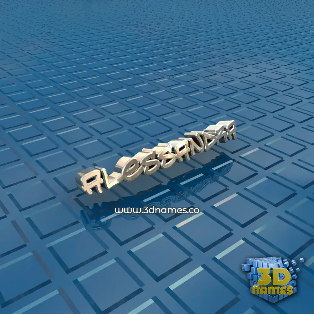alessandra in Blue Bling style - 3D name wallpaper