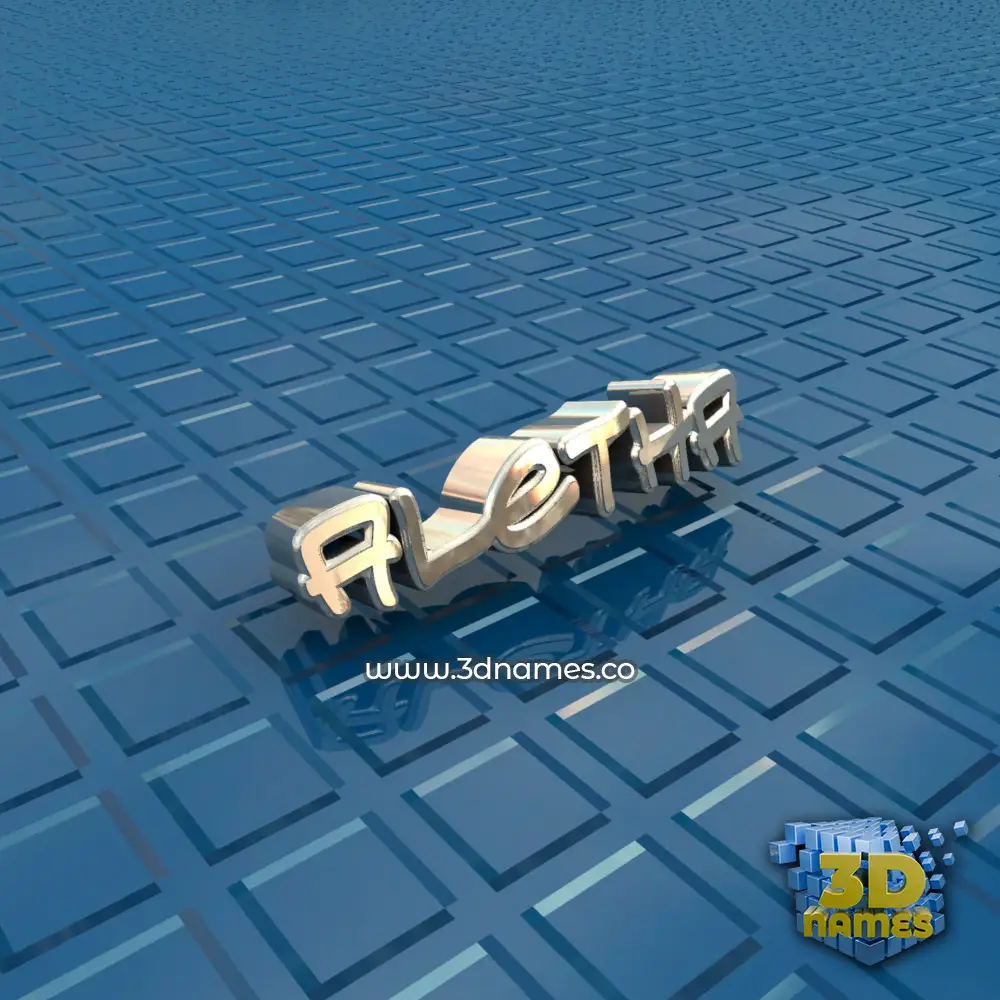 aletha in Blue Bling style - 3D name wallpaper