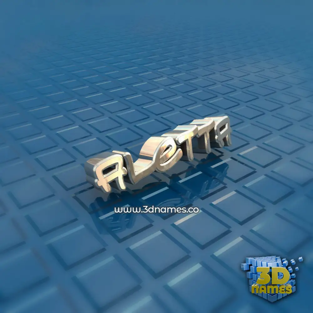 aletta in Blue Bling style - 3D name wallpaper