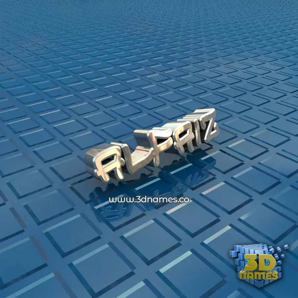 alfaiz in Blue Bling style - 3D name wallpaper
