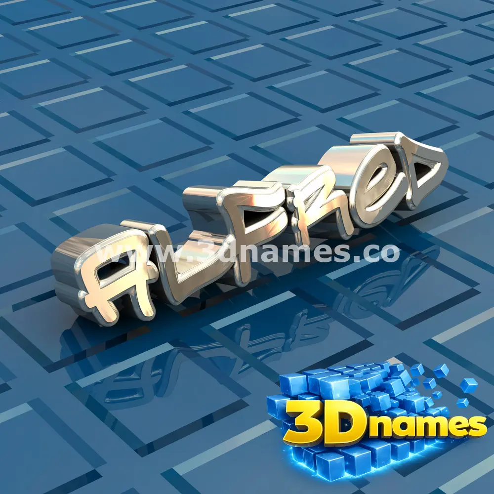 alfred in Blue Bling style - 3D name wallpaper