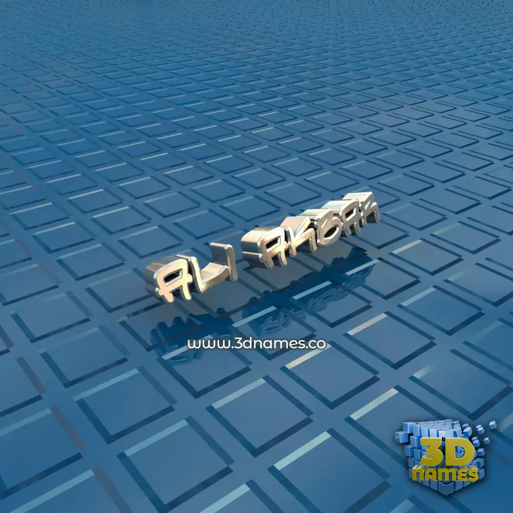 ali akbar in Blue Bling style - 3D name wallpaper