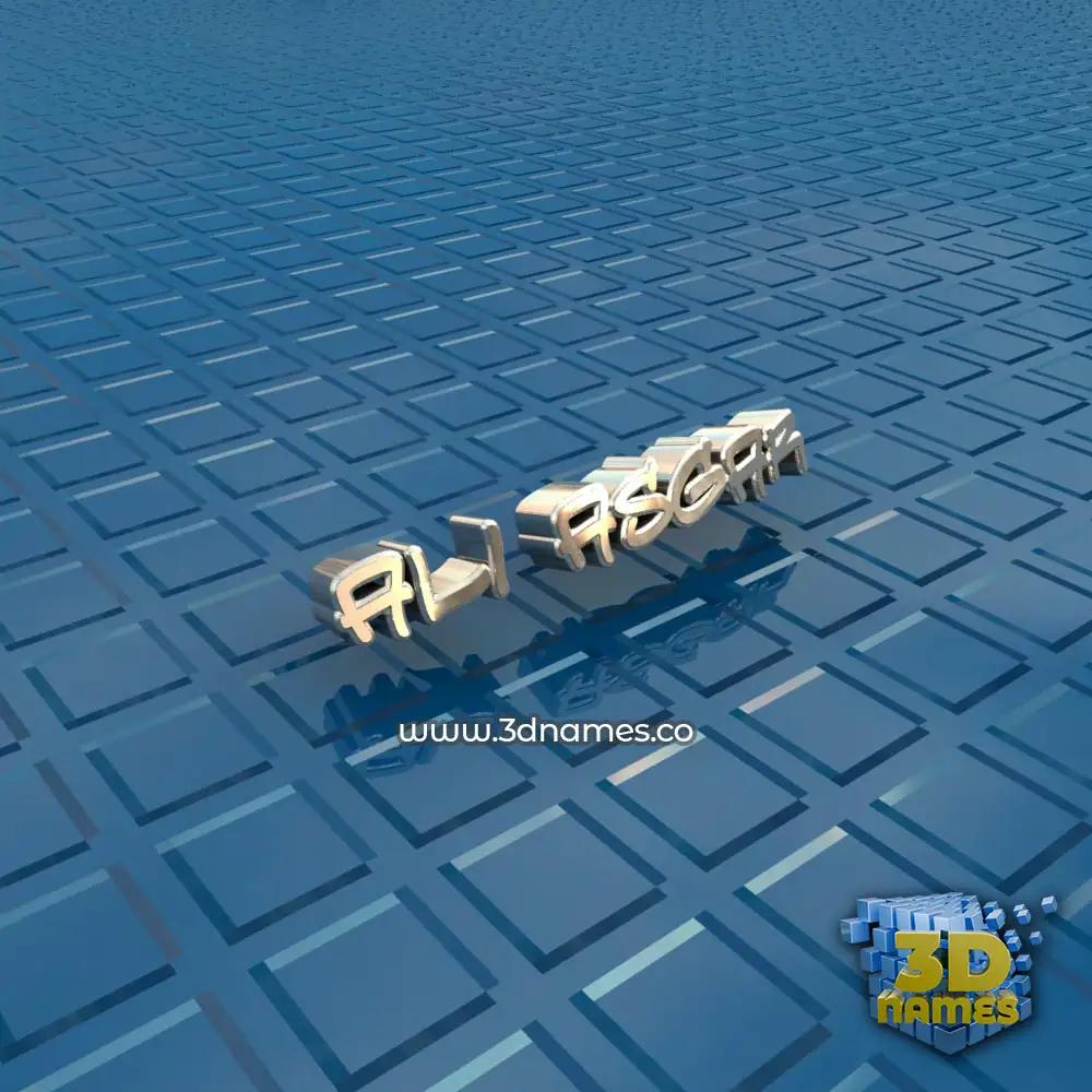 ali asgar in Blue Bling style - 3D name wallpaper