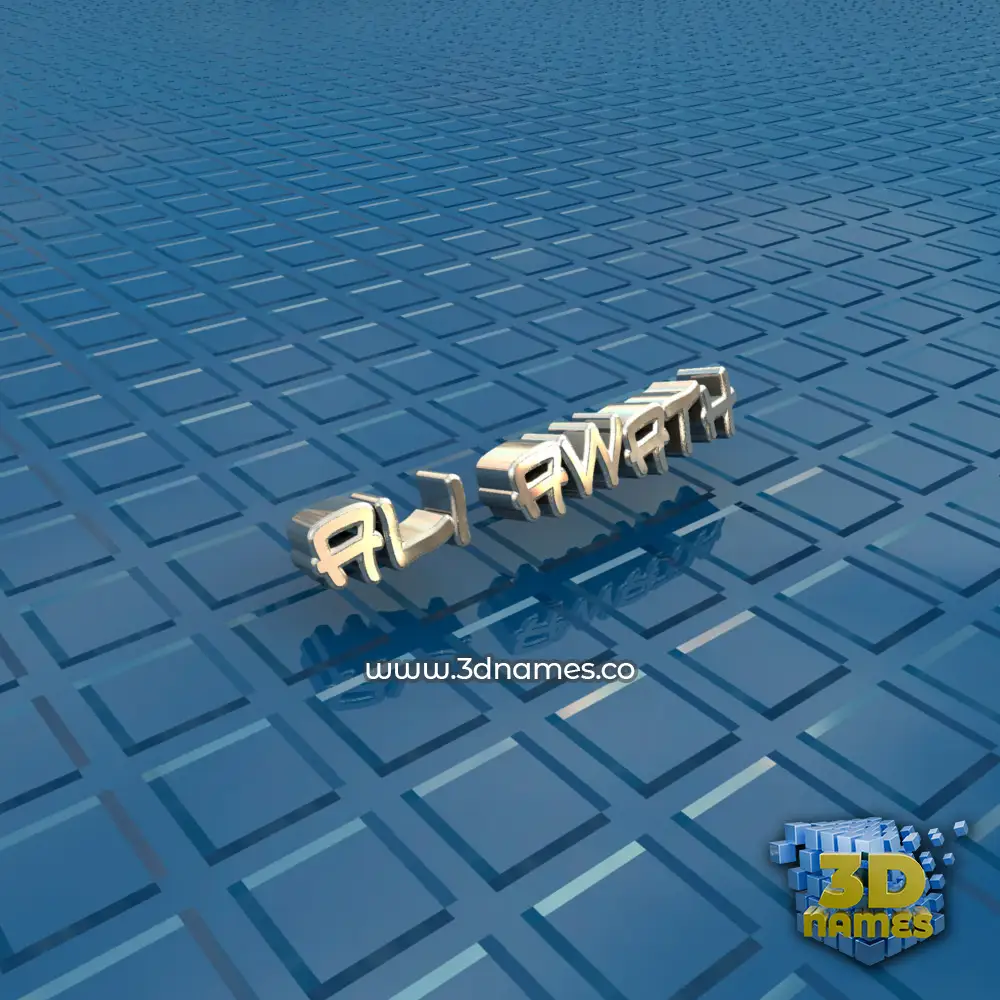 ali awath in Blue Bling style - 3D name wallpaper