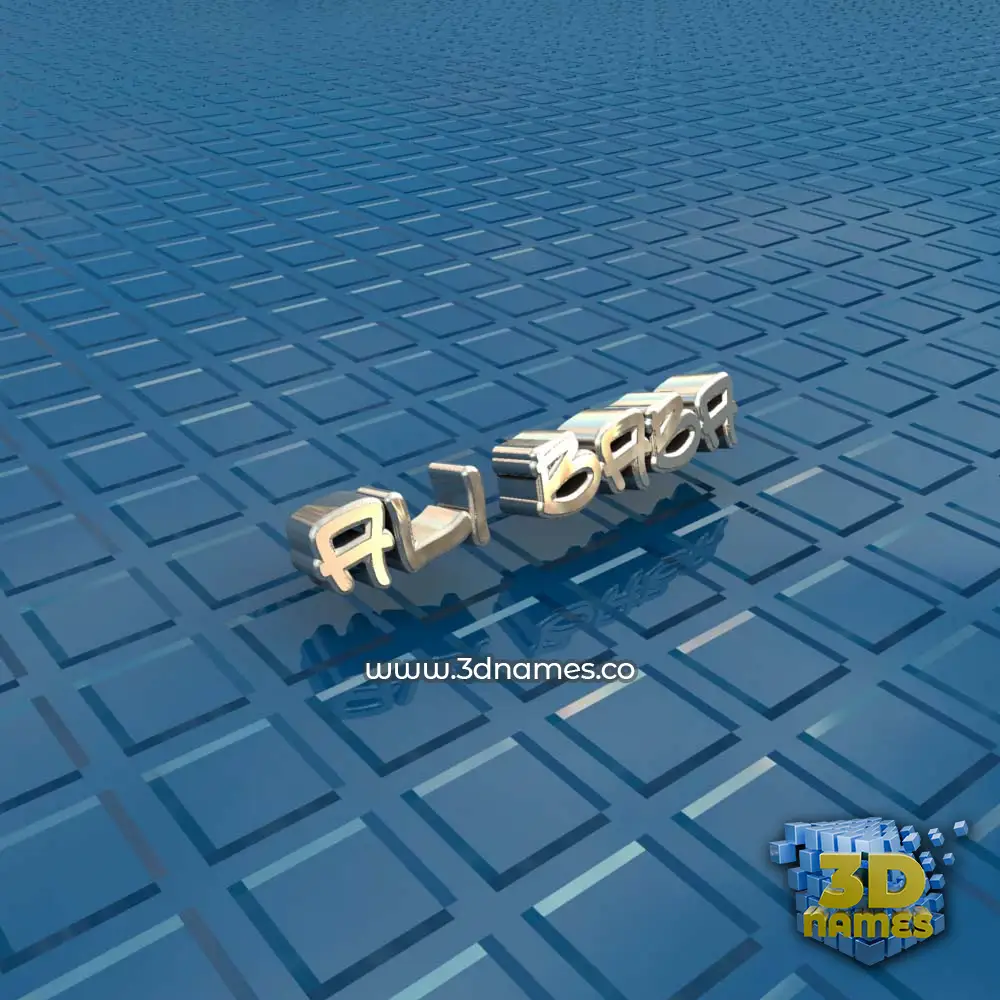 ali baba in Blue Bling style - 3D name wallpaper