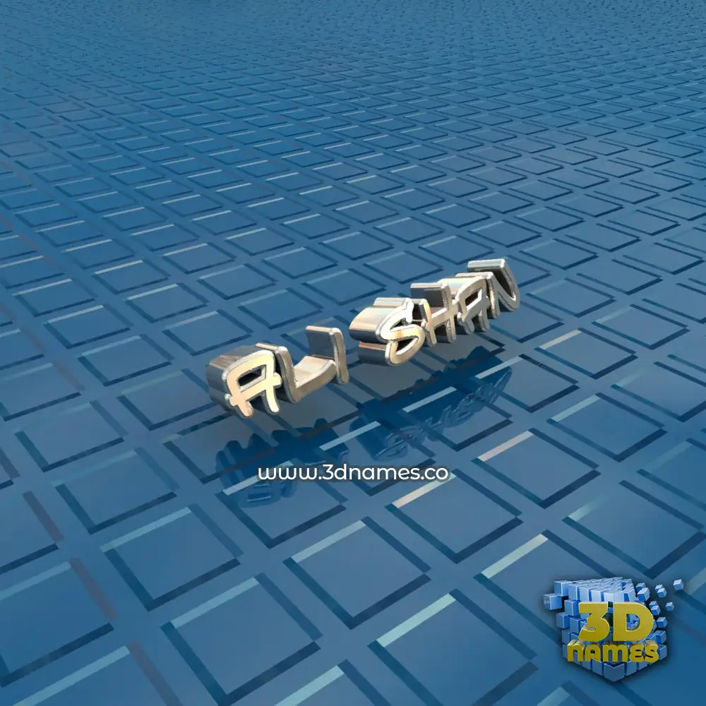 ali shan in Blue Bling style - 3D name wallpaper