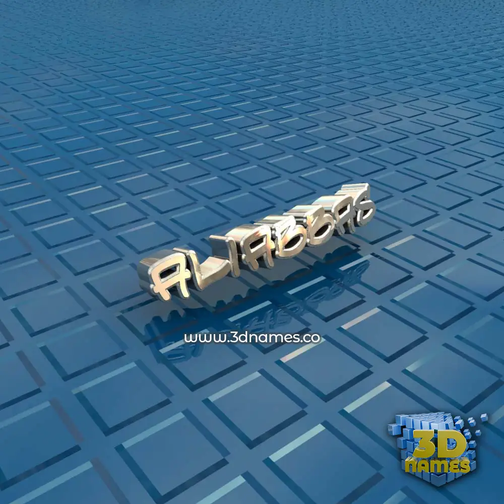 aliabbas in Blue Bling style - 3D name wallpaper