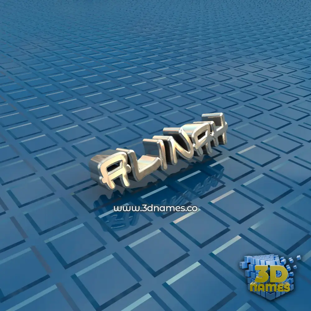 alinah in Blue Bling style - 3D name wallpaper