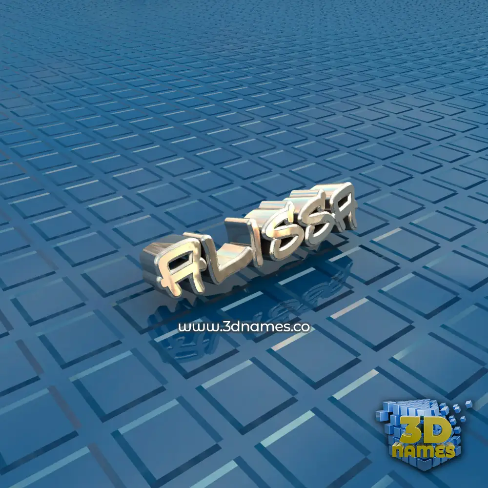 alissa in Blue Bling style - 3D name wallpaper