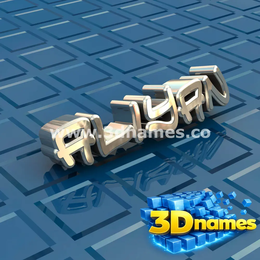 aliyan in Blue Bling style - 3D name wallpaper