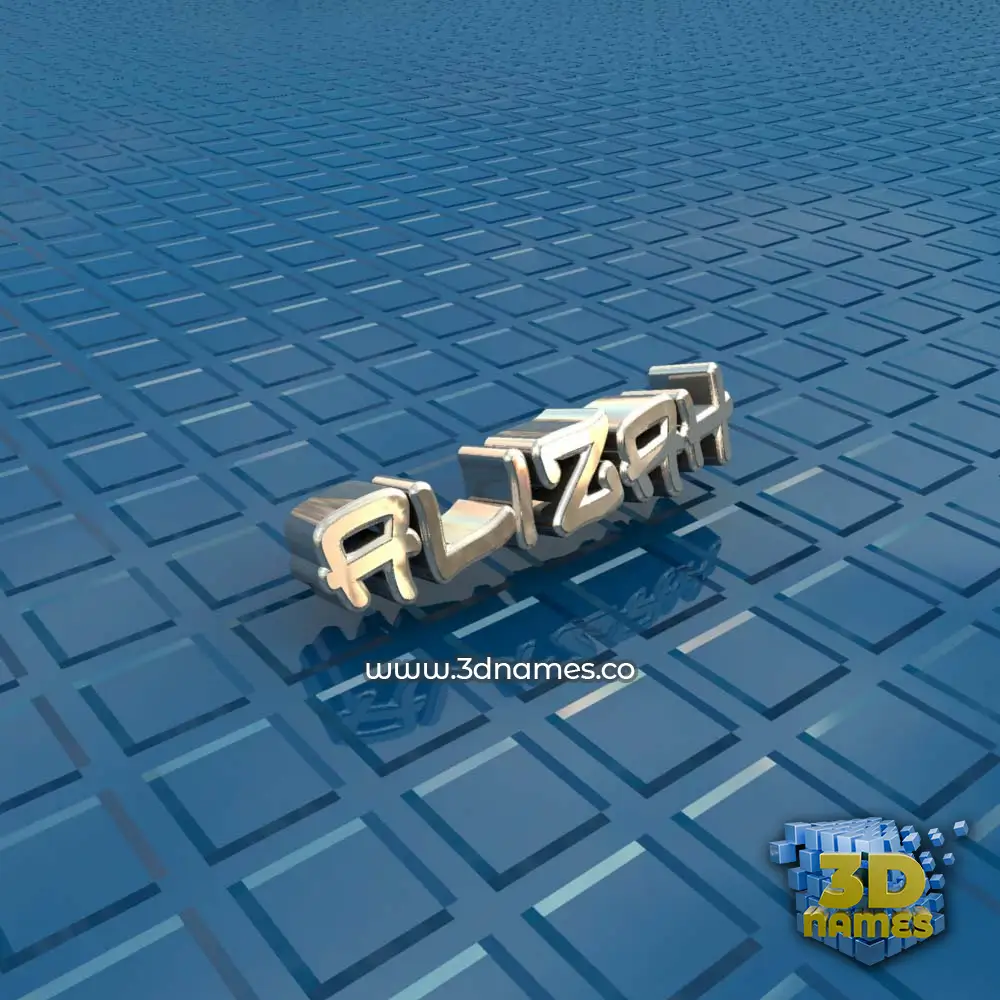 alizah in Blue Bling style - 3D name wallpaper