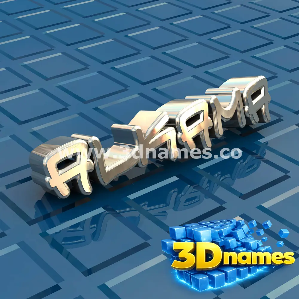 alkama in Blue Bling style - 3D name wallpaper